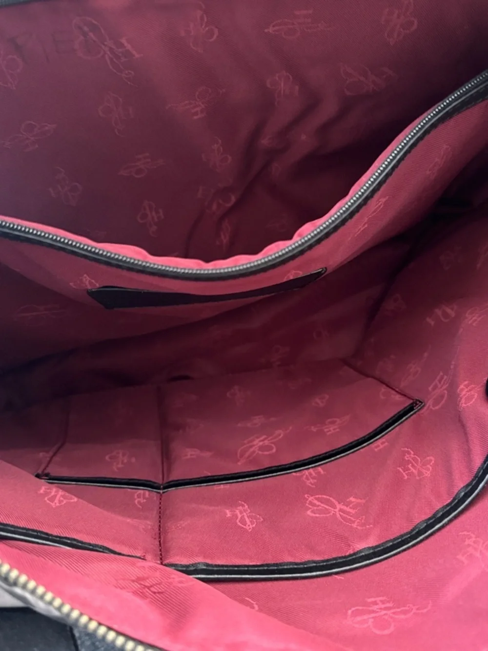 Cole Haan Gray Leopard Print Tote with Black Leather Handles